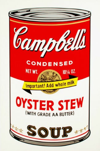 Andy Warhol, Oyster Stew, 1969, Color screenprint. Courtesy: Brooke Alexander, New York