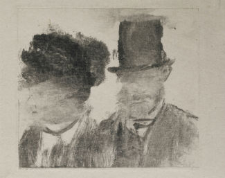 Edgar Degas, Heads of a Man and a Woman (Homme et femme, en buste), 1877–80, Monotype. Courtesy: MoMA, New York 