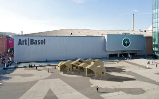 Oscar Tuazon's Zome Alloy in front of the Art Basel Messe, Art Basel, 2016. Courtesy: Art Basel