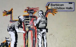 Banksy’s Unofficial Collaboration with Jean-Michel Basquiat. Via: Banksy.co.uk