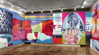 James Rosenquist, Installation view of F-111 in the Leo Castelli Gallery, 1965. © Estate of James Rosenquist/VG Bild-Kunst, Bonn 2017. Image: Courtesy of the Estate of James Rosenquist