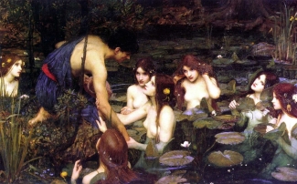 J.W. Waterhouse, Hylas and the Nymphs, 1896. Via: Wikimedia Commons