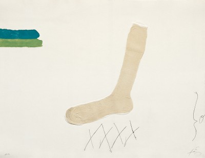 Antoni Tàpies, Mitjó, 1971, Etching. Courtesy: Polígrafa, Barcelona 