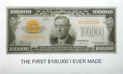 John Baldessari, The First $100,000 I Ever Made, 2012