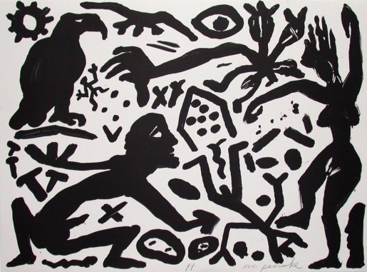 A.R. Penck, The Situation Now, Black and White, 1992