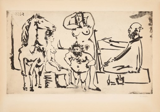 Pablo Picasso, Le peintre sur la plage, 1955