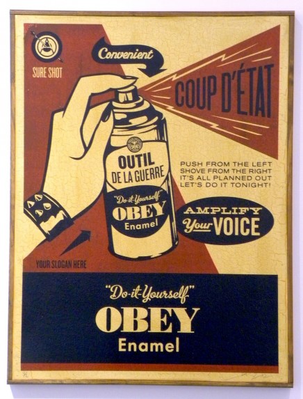 Obey Coup DEtat (on wood) by Shepard Fairey