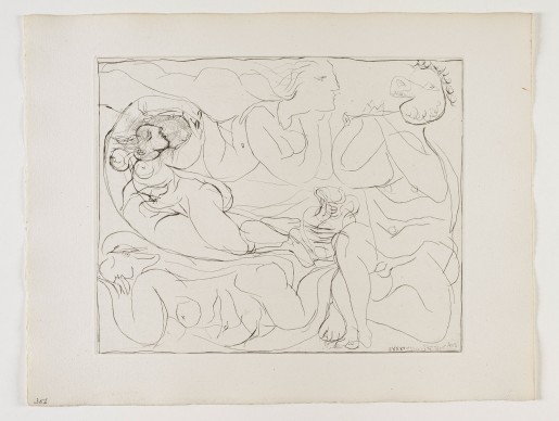 Pablo Picasso, Flûtiste et Trois Femmes Nues (from the Suite Vollard), 1932