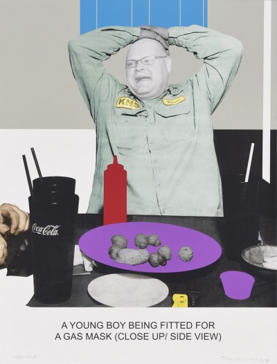 John Baldessari - The News: A Young Boy Being Fitted for a Gas Mask...