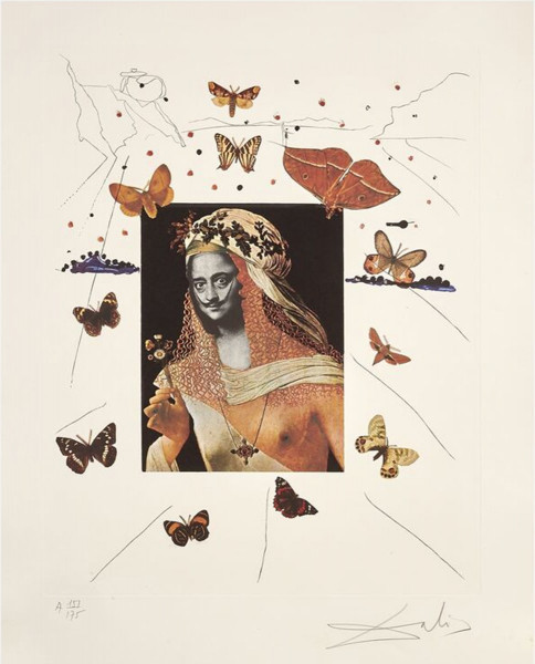 Salvador Dalí, Surrealist Portrait of Dali Surrounded by Butterflies (from Memories of Surrealism), 1971