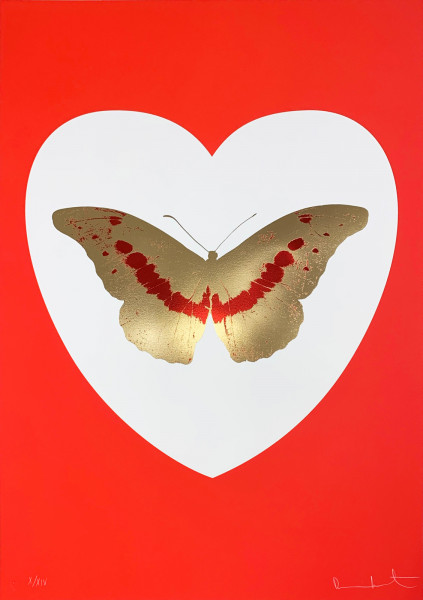 Damien Hirst, I Love You - White/Red/Cool Gold/Poppy Red, 2015