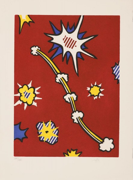 Roy Lichtenstein, Illustration for “De Denver au Montana, Départ 27 Mai 1972 (II)” from “La Nouvelle Chute de l'Amérique” (The New Fall of America), 1992
