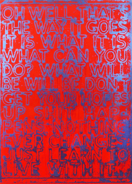 Mel Bochner, Oh Well (Red), 2020