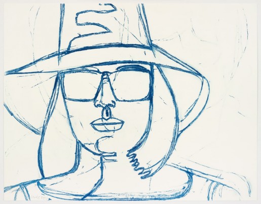 Alex Katz, White Hat and Sunglasses, 2008