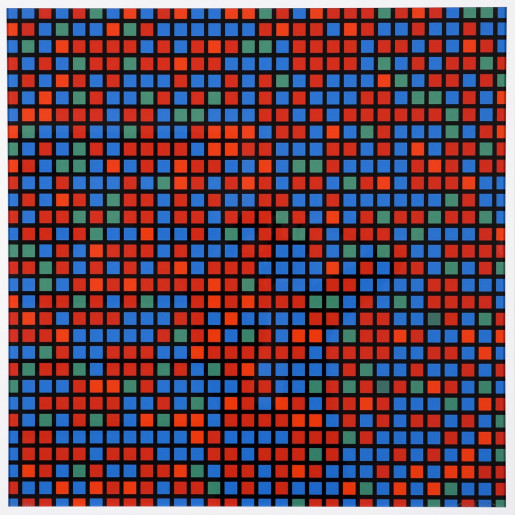 François Morellet, Chartres - bleu rouge, 1973