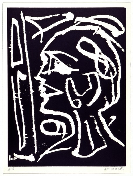 A.R. Penck, Kopf am Fenster, 1990