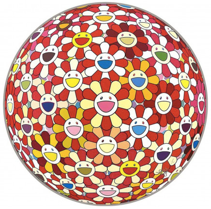Flowerball: Koi/Red-crowned Crane Vermilion by Takashi Murakami