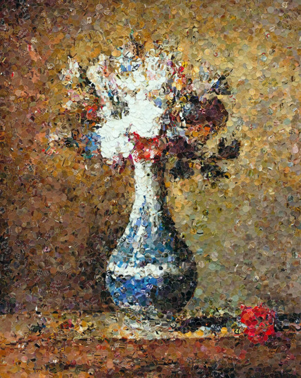 Flowers in Blue and White Vase, after Chardin by Vik Muniz