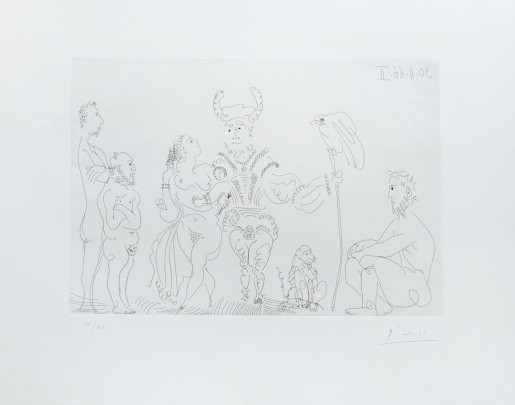 Pablo Picasso, Plate 1, from: Le Cocu Magnifique, 1968