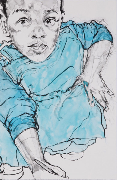 Claudette Johnson, Child Painting, 2021