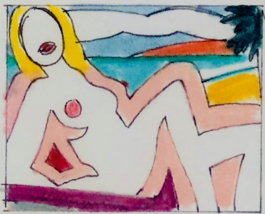 Tom Wesselmann, Study for Seated Sunset Nude (1), 2002