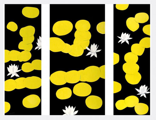 Alex Katz, Homage to Monet (Triptych) Waterlilies, 2019