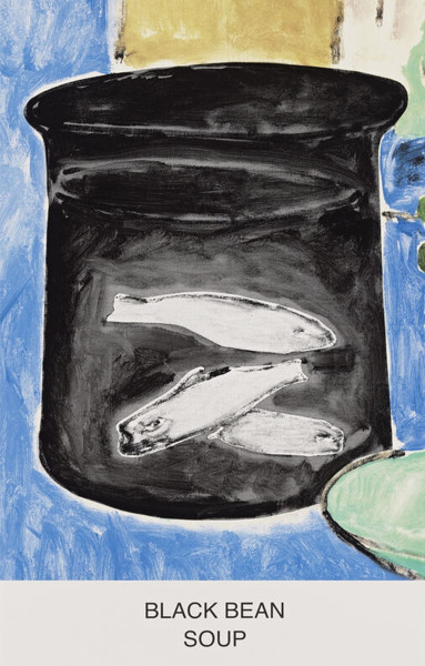 John Baldessari, Eight Soups: Black Bean Soup, 2012
