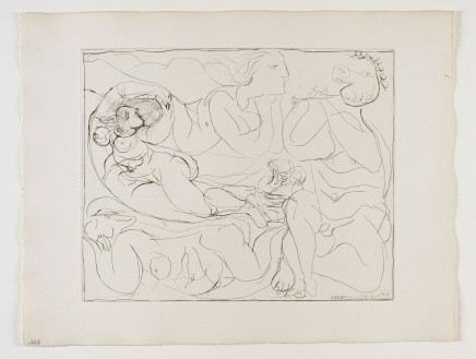Flûtiste et Trois Femmes Nues (from the Suite Vollard) by Pablo Picasso