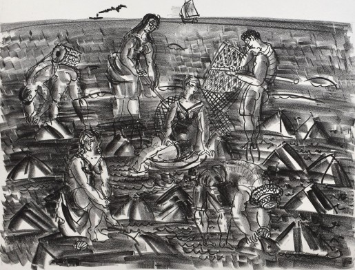 Raoul Dufy, Shrimp Fishermen, from: The Sea, 1933