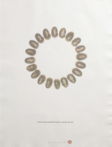 Richard Long, River Avon Mud Fingerprints Circle, 1996