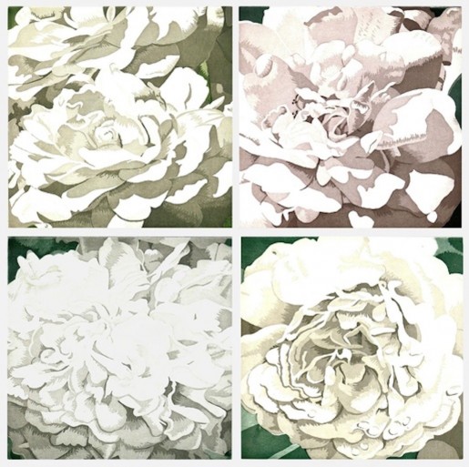 Julia Jacquette, Four Pieces of White (Suite of Four), 2003