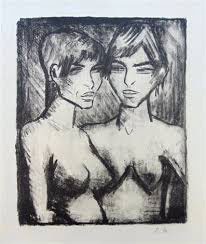 Two Girls - Half Nudes | Zwei Mädchen - Halbakte by Otto Mueller