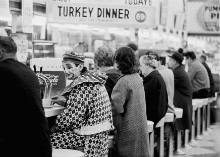 A Clown at a Lunch Corner, Reno, Nevada by Thomas Hoepker
