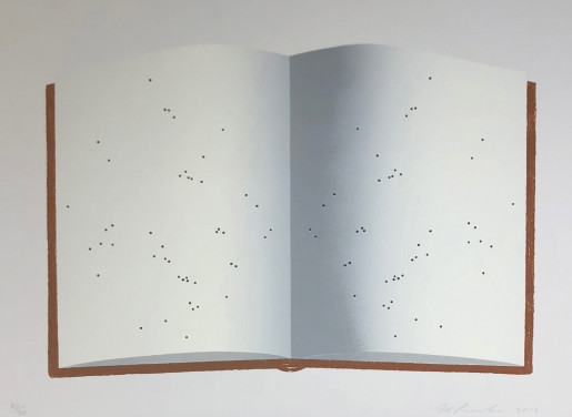 Ed Ruscha, Open Book With Worm Holes, 2012