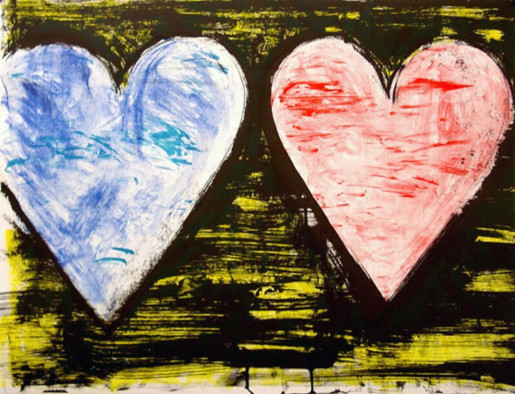Jim Dine, Two Hearts at Sunset, 2005