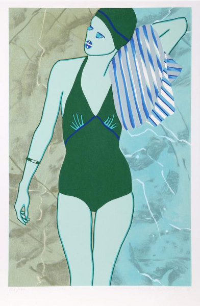 Kiki Kogelnik, Bathing in Green, 1978
