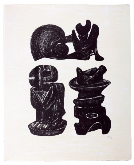 Three Sculpural Forms by Henry Moore