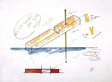 Wir sind keine Enten auf dem Teich, Wir sind Schiffe auf dem Meer (Sculpture for Hamburg Project) by Lawrence Weiner