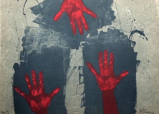Rufino Tamayo, Manos Sobre Fondo Azul, 1979