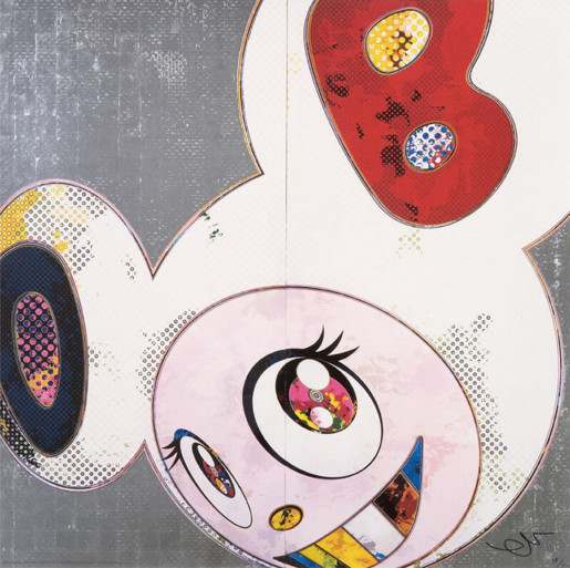 Takashi Murakami, DOB in Pure White Robe (Navy and Vermilion), 2013