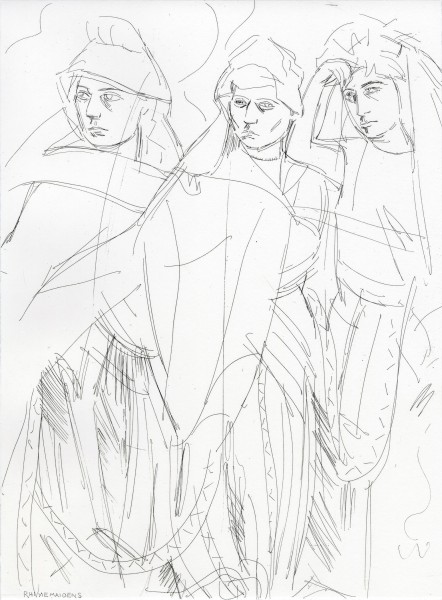 Elizabeth Peyton, Rhinemaidens (Norns), 1876, 2011