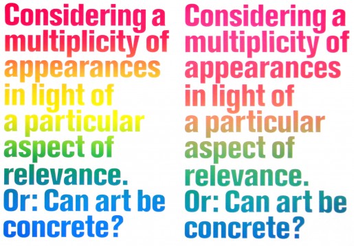 Olaf Nicolai, Considering a Multiplicity of Appearances in Light of a particular Aspect of Relevance, Or: Can Art be concrete?, 2008