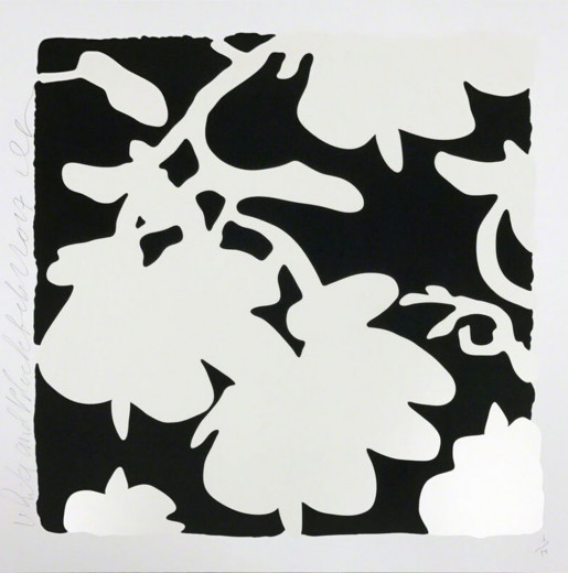 Donald Sultan, Lantern Flowers White/Black, 2017
