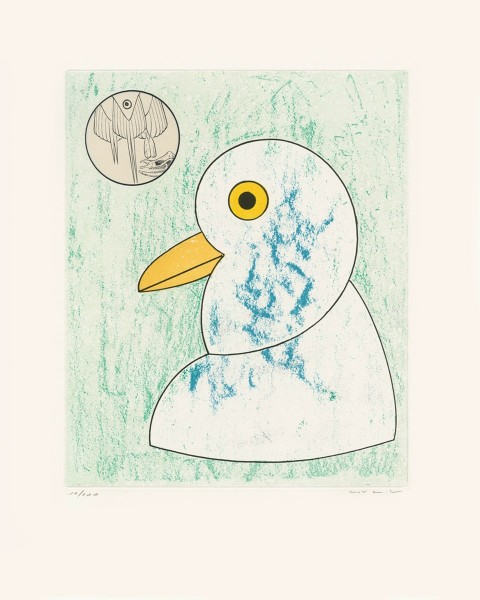 Max Ernst, Nous sommes la somme de nos envergures, from “Oiseaux en péril”, 1975