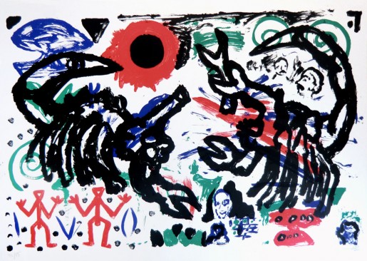 A.R. Penck, Kämpfende Skorpione, 1987