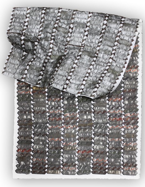 El Anatsui, Pewter variation, 2015