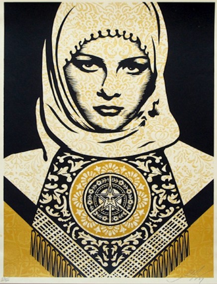 Arab Woman (Gold) by Shepard Fairey
