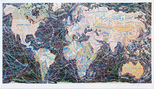 Paula Scher, World Trade Routes, 2018