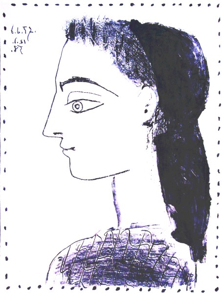 Pablo Picasso, Jacqueline with Black Handkerchief | Jaqueline au Mouchoir Noir, 1958