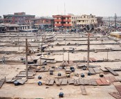 Generators on roofs of Oshodi Market, Lagos, Nigeria